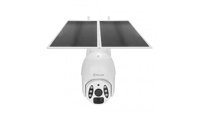 Tellur Smart WiFi Solar Camera P&T 3MP, 2K UltraHD, PIR, 20W solar panel, white