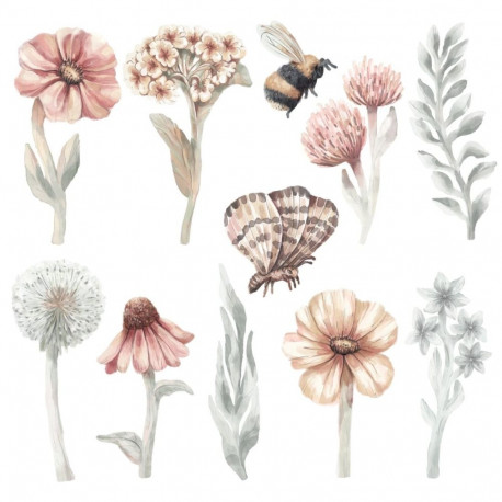 Pastelowe Lovesticker wildflowers set I