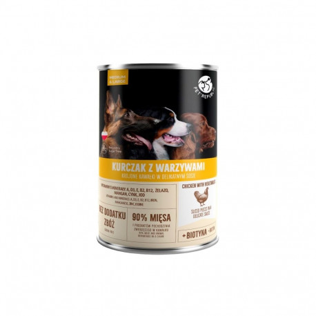 PET REPUBLIC täiskasvanud keskmine ja suur kana köögiviljadega märg koeratoit 1250g