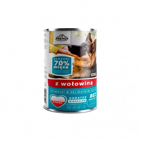 FRENDI with Beef chunks in delicate sauce - wet dog food - 1250g