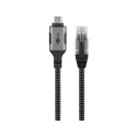 "Goobay USB-C 3.1 > RJ45 (ST-ST) 2m Ethernet-Kabel Schwarz-Silber"