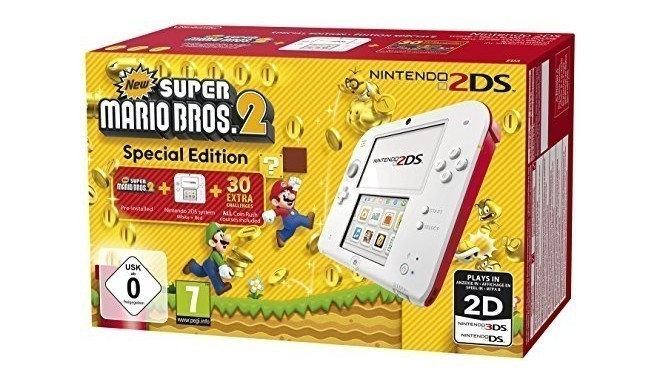 Nintendo 2DS + Super Mario Bros 2, valge/punane