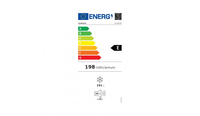 Gorenje | Freezer | FH19EAW | Energy efficiency class E | Chest | Free standing | Height 85.3 cm | T