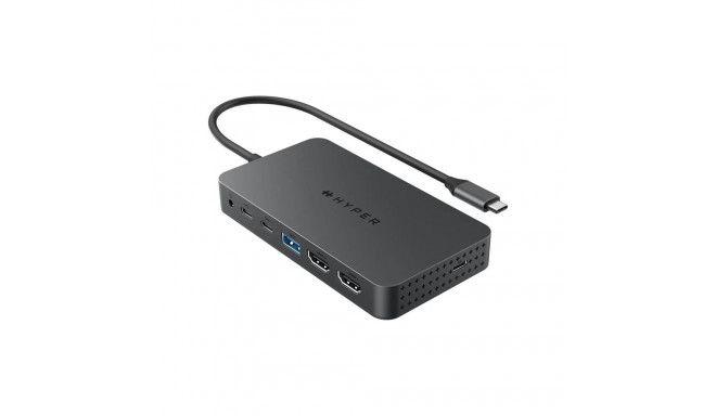 Hyper | HyperDrive universaalne USB-C 7-in-1 kahe HDMI-ga mobiilne dokk M1/M2 MBAir/Pro jaoks | HDMI