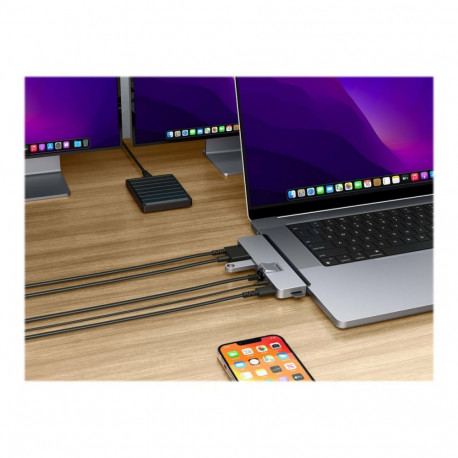 Hyper HyperDrive DUO PRO 7-in-2 USB-C jaotur MacBook Air/Pro 2016-2020 jaoks ethernet LAN (RJ-45) po