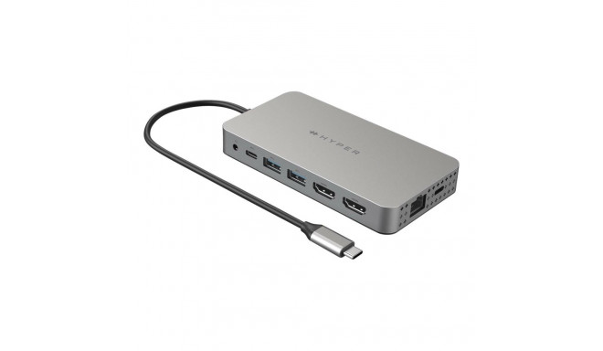 Hyper | HyperDrive Universal USB-C 10-in1 Dual HDMI Mobile Dock | Ethernet LAN (RJ-45) ports 1 | HDM