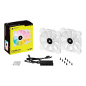 Corsair | 140mm White PWM Fan, Dual Fan Kit with Lighting Node CORE | iCUE SP140 RGB ELITE Performan