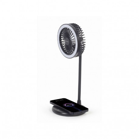 Gembird TA-WPC10-LEDFAN-01 lauaventilaator lambiga ja juhtmevaba laadijaga