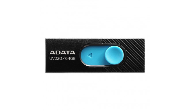 ADATA | USB Flash Drive | UV220 | 64 GB | USB 2.0 | Black/Blue