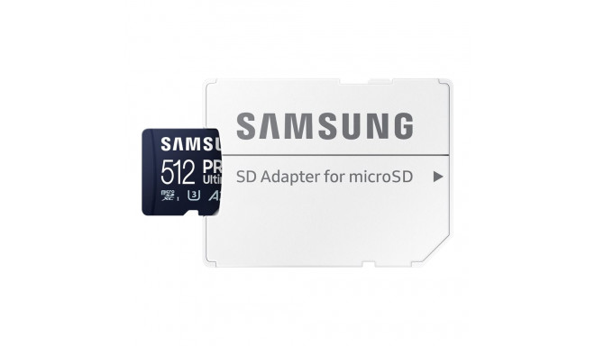 Samsung | MicroSD-kaart | PRO Ultimate | 512 GB | microSDXC mälukaart | Välkmälu klass U3, V30, A2 |