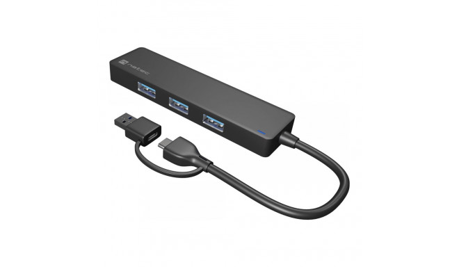 Natec USB 3.0 jaotur, Mayfly, 4-porti, must