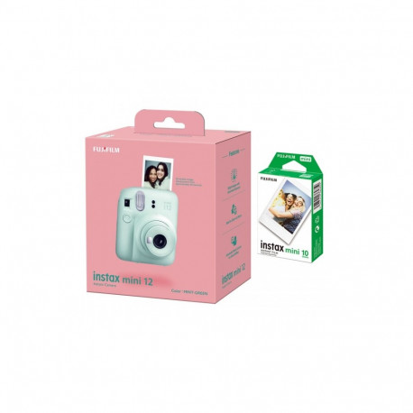Fujifilm Instax Mini 12 kaamera + Instax Mini läikiv (10pl) mündiroheline 800