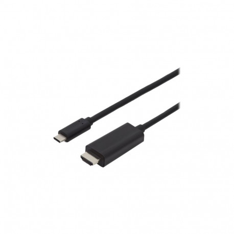 Digitus adapterkaabel AK-300330-020-S USB Type-C–HDMI A M/M 2.0m 4K/60Hz 18GB, must, kuldne