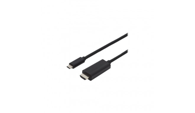 Digitus adapterkaabel AK-300330-020-S USB Type-C–HDMI A M/M 2.0m 4K/60Hz 18GB, must, kuldne