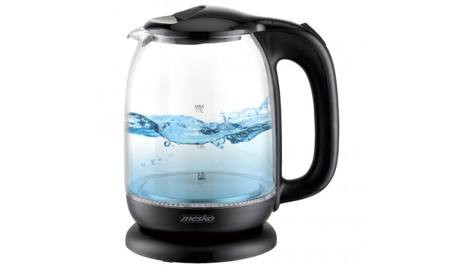 Mesko | Kettle | MS 1302b | Electric | 2200 W | 1.7 L | Glass | 360° rotational base | Black