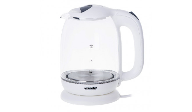 Mesko MS 1302w elektriline veekeetja 2200 W 1.7 L klaas 360° pöörlev alus valge