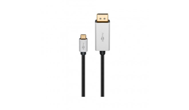 Goobay | USB-C DisplayPorti adapterkaabel | Hõbe/Must | Tüüp-C | DisplayPort | USB-C DisplayPorti | 