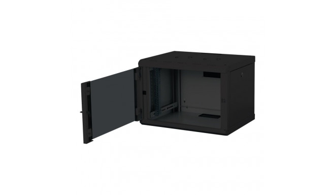 Digitus | Wall Mounting Cabinet | DN-19 07-U-SW | Black | IP protection class: IP20; Front door: Gla