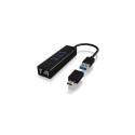 Raidsonic | 4 Port Hub with USB 3.0 Type-A, Type-C, Gigabit LAN | Icy Box IB-HUB1419-LAN