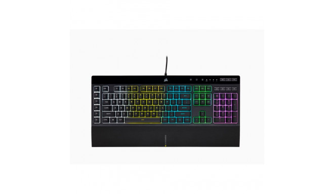 Corsair kummikupliga mänguklaviatuur K55 RGB PRO juhtmega RGB LED-valgusega US must
