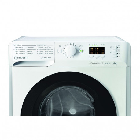 Indesit MTWSA 61294 WK EE energiatõhususklass C eestlaetav pesumasin 6 kg 1151 p/min sügavus 42,5 cm