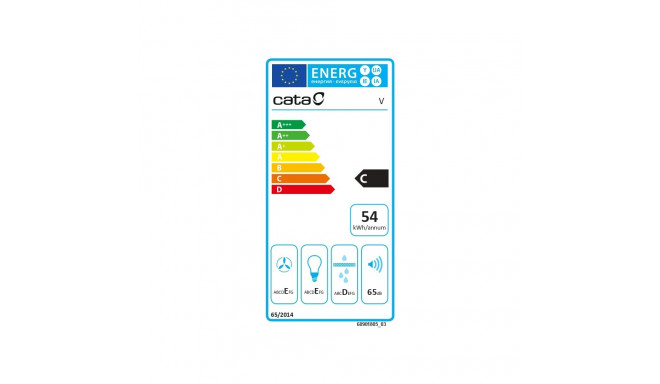 CATA | Hood | V-600 WH | Wall mounted | Energy efficiency class C | Width 60 cm | 420 m³/h | Mechani