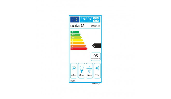 CATA | Hood | OMEGA 600 WH/M | Wall mounted | Energy efficiency class C | Width 60 cm | 645 m³/h | M