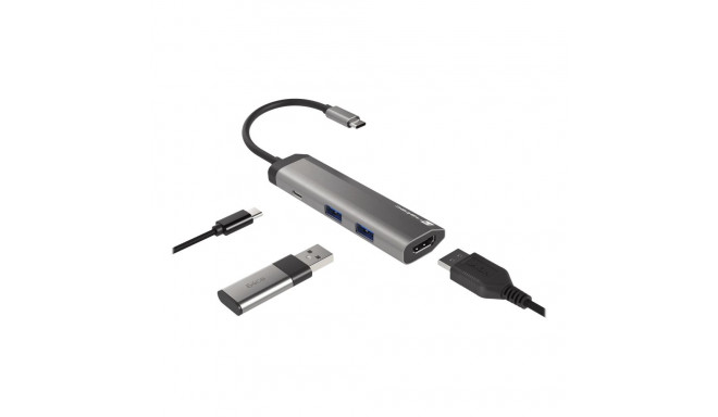 Natec Fowler Slim USB Type-C mitme pordiga adapter