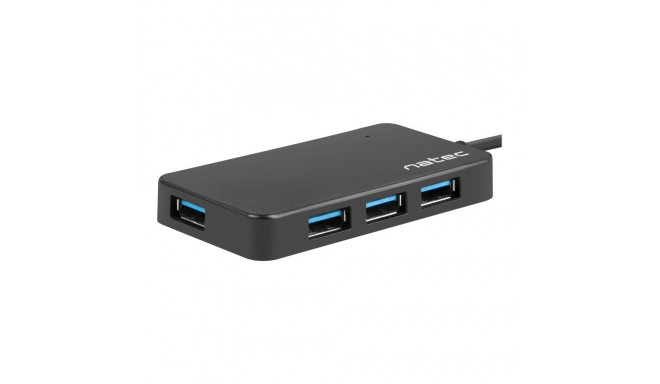 Natec USB 3.0 HUB, Siidikoi, 4-Port, Must | Natec | 4 Pordi Hub USB 3.0-ga | Siidikoi NHU-1343 | Mus