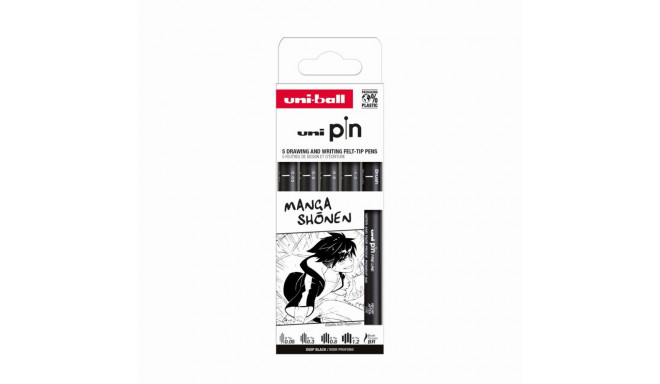 Tindipliiats Uni Pin koplekt Manga Shonen, 5 pliiatsit