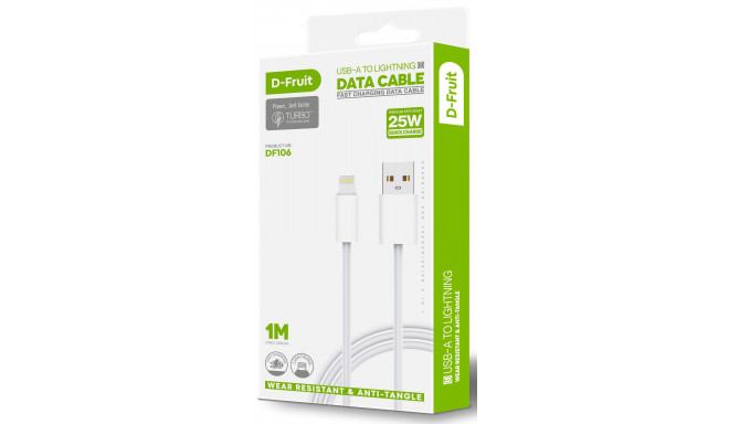 D-Fruit kaabel USB-A - Lightning DF106 1m, valge