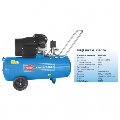 Airpress õhukompressor HL 425-100V 2200W 392l/min AC