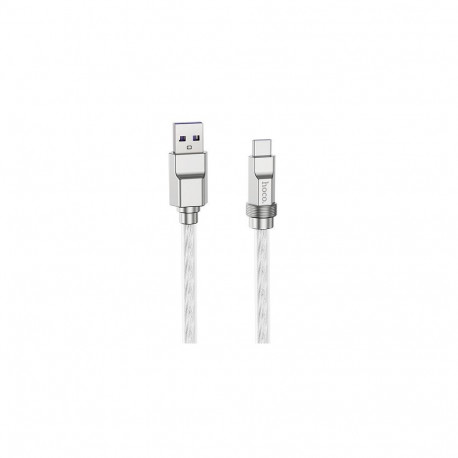 Silicone Cable HOCO Type-A - Type-C, 100W, transparent, 1m