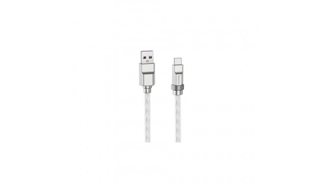 Silicone Cable HOCO Type-A - Type-C, 100W, transparent, 1m