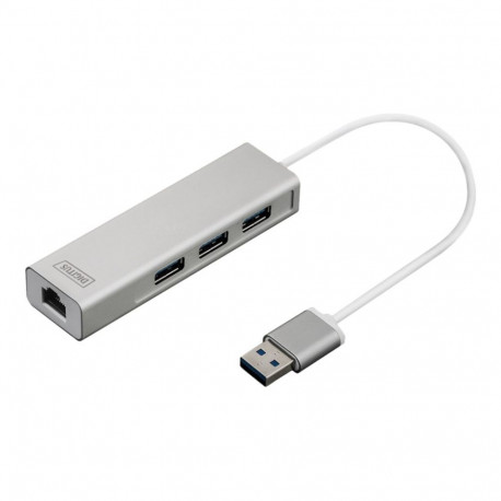 Digitus 3-pordiline USB jaotur ja gigabit LAN adapter DA-70250-1 USB jaotur