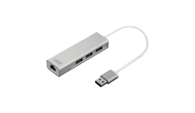 Digitus | 3-porti USB-jaotur ja Gigabit LAN adapter | DA-70250-1 | USB-jaotur