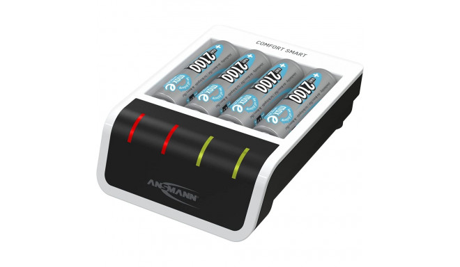 Ansmann Comfort Smart + 4x AA 2100mAh, charger (white/black, incl. 4x AA batteries with 2100 mAh)