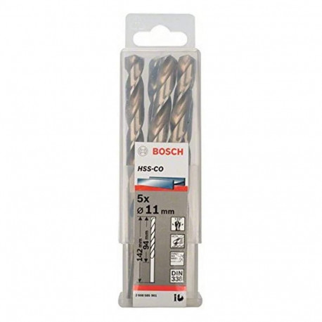 Bosch Metal twist drill HSS-Co, DIN 338, 11.0mm (5 pieces, working length 94mm)