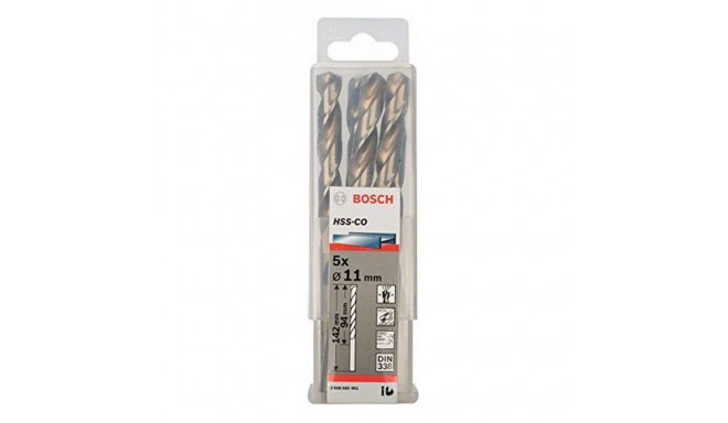 Bosch Metal twist drill HSS-Co, DIN 338,  11.0mm (5 pieces, working length 94mm)