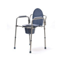 Height-adjustable folding toilet chair