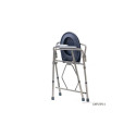 Height-adjustable folding toilet chair