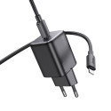 HOCO wall charger Type C + cable Type C to Lightning QC PD 20W N40 black