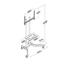 TV trolley stand Maclean, professional, on wheels, max 32-65", max 40kg, MC-739
