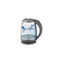 Adler | Kettle | AD 1286 | Standard | 2200 W | 2 L | Plastic/Glass | 360° rotational base | Grey/ tr