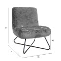 Tugitool FARICA 65x74xH84cm, tumehall