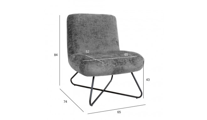 Tugitool FARICA 65x74xH84cm, tumehall