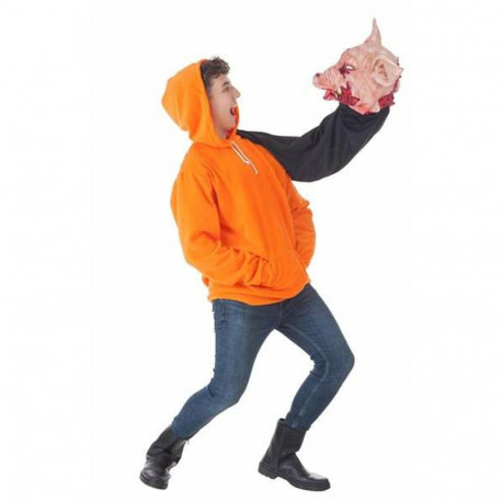 Costume for Adults Halloween Orange Pig sudadera (2 Pieces)