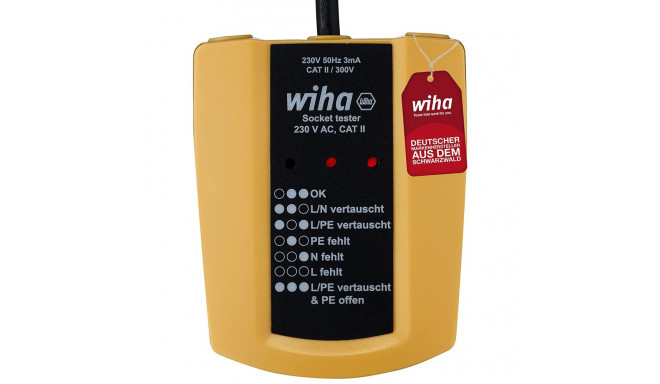 Wiha Socket tester 45220, 230 V AC, measuring device (yellow/black)