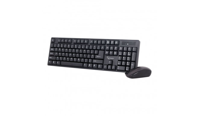 Gembird | Keyboard and mouse | KBS-W-01 | Keyboard and Mouse Set | Wireless | Mouse included | Batte