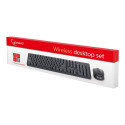 Gembird | Keyboard and mouse | KBS-W-01 | Keyboard and Mouse Set | Wireless | Mouse included | Batte